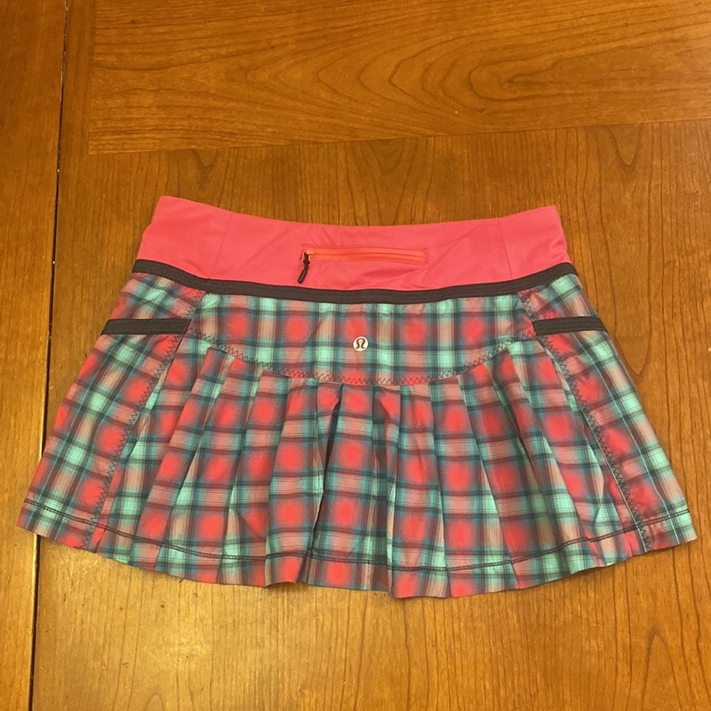 Lululemon Run Reflection Skirt Senorita Pink Plaid Size 6 - Picture 6 of 10